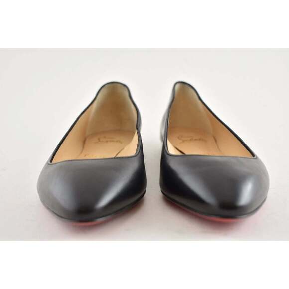 Christian Louboutin Eloise Black Nappa Shiny Leather Ballerina Ballet Flat 35 - Picture 5 of 12